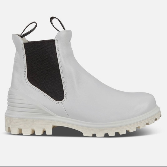 Ecco Shoes - Ecco Tredtray White Leather Chelsea Boots